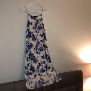 Blue and white floral dress